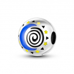 V&auml;rvilised &uuml;mmargused inkrusteeritud CZ tsirkoonist amuletid 925 Sterling h&otilde;behelmestega ehtekink