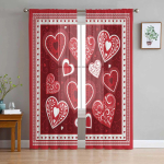S&otilde;brap&auml;eva Armastus Romantika L&auml;bipaistvad Kardinad Elutoa K&ouml;&ouml;gi Akna Kardinad Magamistoa T&uuml;ll Voile Kardinad 135W x 114H(cm) brown