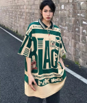 Unisex Vintage &uuml;lisuur polo T-s&auml;rk Hip Hop Retro kirjatr&uuml;kiga topid Vaba vabaaja &uuml;laosaga t&auml;navariided M