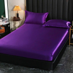 Luksuslik satiinist voodilina Kvaliteetne madratsi kate &Uuml;hev&auml;rviline voodilina elastse ribaga voodilina 140x200 160x200 sobiv lina 90x190x20cm purple