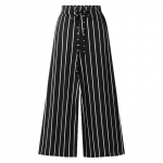 Naiste &scaron;ikid sirged p&uuml;ksid Pinstripe elastne v&ouml;&ouml;koht laia s&auml;&auml;rega p&uuml;ksid taskutega vabaaja p&uuml;ksid k&otilde;rge v&ouml;&ouml;kohaga p&uuml;ksid kontorip&uuml;ksid M must