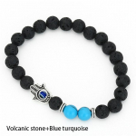 Meeste helmestest k&auml;ev&otilde;rud Lava, Howlite kivist veniv Fatima k&auml;si Hamsa k&auml;ev&otilde;ru Mala Evil Eye k&auml;ev&otilde;ru