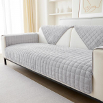 &Uuml;hev&auml;rviline libisemiskindel diivani kate Paks pehme pl&uuml;&uuml;s diivanipadja r&auml;tik elutoa m&ouml;&ouml;bli jaoks Decor Slipcovers diivanikatted 110x210cm helehall v&auml;rv