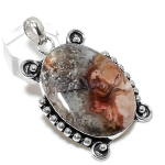 Natural Crazy Lace Agate Handmade 925 Sterling Silver Jewelry Pendant 2.21 r5f11