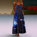 Naiste libisemiskleit Maxi pikk kleit Taevaroosi printiga kleit kevad-suvi V-kaelusega vaba aja veetmiseks XS punane