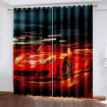 3D Trendikad Spordiv&otilde;idus&otilde;iduautod Prinditud Akknakatted Poistele Meestele T&auml;iskasvanutele Elutupp Magamistuba K&ouml;&ouml;k Kardinad Pildikardinad 2 Paneeli W50xH130(CM)x2PCS-Rod pocket