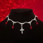 Vampire Bite Chokers Blood Drips Cross kaelakee Romantiline gooti viktoriaanlik uhke ehted mood Naiste Halloweeni peokink 1
