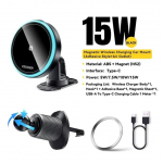 Essager 15 W magnetiline juhtmevaba autotelefoni hoidik Reguleeritav 360 kraadi autolaadija iPhone15 14 13 Pro jaoks Samsungi universaaltelefon Paste and vent type must