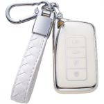 &Uuml;hildub Lexuse v&otilde;tmehoidja kattega ja nahkpaelaga, auto v&otilde;tme&uuml;mbrise kaitse Lexus RX jaoks on ES GS LS NX RS GX LX RC LC nutikas kaugjuhtimispult Black