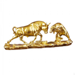 Karude ja Pullide Kuju, V&otilde;itlusfiguur, Kollektsiooni Ornament, Peen T&ouml;&ouml;tlus, Dekoratsioon, Lehm Golden 28x8x11.5cm