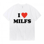 I Love MILFS I Heart Hot Moms Kirjatr&uuml;kiga T-s&auml;rgid Suvised Mehed Naiste L&uuml;hikeste varrukatega vabaaja T-s&auml;rk Harajuku Mood T-s&auml;rgid L