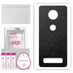apgo Protective Skin Sticker for the back compatible with Motorola Moto Z4, Wrap Film, Foil, Vinyl - Pattern Black Honeycomb