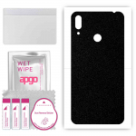 apgo Protective Skin Sticker for the back compatible with Huawei Y7 (2019), Wrap Film, Foil, Vinyl - Pattern Matte Black