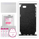 apgo Protective Skin Sticker for the back+sides compatible with Oppo A1k, Full Wrap Film, Foil, Vinyl - Pattern Black Honeycomb
