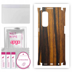apgo Protective Skin Sticker for the back+sides compatible with Oppo Reno4 Pro, Full Wrap Film, Foil, Vinyl - Pattern Tigerwood