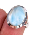 Natural Republic Larimar Gemstone 925 Tahke Sterling H&otilde;bedast Kingitus S&otilde;rmus S.6 U5S39 white