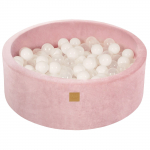 Round Ball Pit MeowBaby&reg; Velvet, puuderroosa 90x30 cm