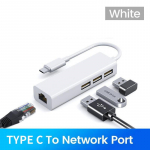 4 pordiga USB C jaotur USB Etherneti adapter USB t&uuml;&uuml;p C kuni Rj45 Lan Etherneti adapter 100 Mbps Gigabit v&otilde;rgukaart USB 2.0 dokkijaam arvuti s&uuml;learvuti jaoks