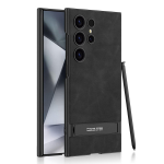 Samsung Galaxy S24 S23 Ultra Case jaoks &uuml;li&otilde;hukese nahas&otilde;bralik matt tavalisest nahast silikoonklambriga p&otilde;rutuskindel kaitsekate for Galaxy S23 Ultra&case only(no pen)