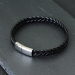 Uus meeste nahast k&auml;ev&otilde;ru, pleekimatu roostevabast terasest k&auml;ev&otilde;ru Hombre surfikaablile k&auml;ev&otilde;ru Abikaasa kingituseks punutud Bijoux Homme Joias L 20.5cm 8Inch