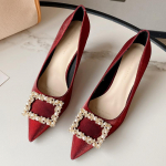 Fairy Style Pearl Square Pandlaga tikk-kingad Naiste terava varbaga k&otilde;rged kontsad Pulmatemperamendiga valged pulmakingad 34