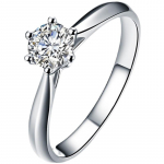 Sertifikaadiga Mittekunagi tuhmuv 18K valgest kullast s&otilde;rmus naistele Solitaire 2.0ct &uuml;mara l&otilde;ikega tsirkooniga teemantist abielus&otilde;rmus pruudile 11