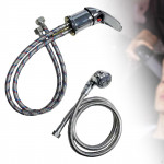 &Scaron;ampoonikausi segisti ja pihusti komplekt Lihtne paigaldus K&uuml;lm segisti juuste pesemiseks Tagapesuseade, Silver Sprinkler