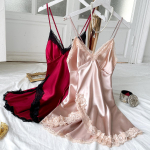 Kaks t&uuml;kkiSuvine J&auml;&auml;siidist &Ouml;&ouml;s&auml;rk Kerge Hingav Seelik Seksikas Halter Pijama Kodu Riietus S