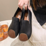 Naiste vabaaja riided, ruudukujulised, kinnise varbaga balletikingad Naiste vabaaja PU-nahast lamedad kingad Mugavad t&ouml;&ouml;korrused. 35 must