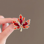 Punasest kristallist vahtralehest pross naistele Luksuslik kivist prossn&otilde;elad pulmapidude ehted punane