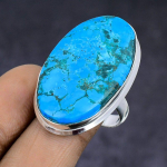 Tibetan Turquoise Gemstone 925 Sterling Silver gift Jewelry Ring Size 9 p4o63