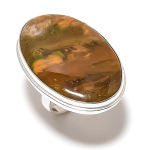 Jasper Gemstone Handmade 925 Sterling Silver Gift Jewelry Ring Size 6 n9t91