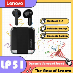 Originaalsed Lenovo LP51 TWS juhtmevabad Bluetooth V5.4 k&otilde;rvaklapid pool-in-ear ergonoomilised k&otilde;rvasisesed pika ooteajaga k&otilde;rvaklapid must