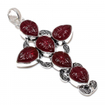 Natural Mozambique Garnet Gemstone 925 Sterling Silver Pendant 3.35 w3s41