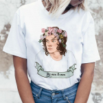Harry Styles Moe T-s&auml;rk Naised kohtlevad inimesi hellalt Harajuku T-s&auml;rk Ullzang 90s Graphic S valge