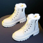 Lumesaapad Pehmed soojad keskmised saapad Naiste mustvalged talvepaksendatud soojad lumesaapad Zapatos Mujer 35