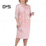 Naiste Suures suuruses ballikleit kaelusega poolvarrukatega tikandiga pitsist lilleline lapiline kleit Kaheosaline kaheosaline pulmakleit 5XL