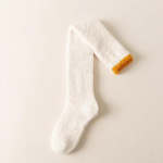 S&uuml;gis- ja talvemood fliis naiste soojad reied k&otilde;rged sokid pl&uuml;&uuml;sis s&auml;&auml;resoojendaja &uuml;hev&auml;rvilised kodu p&otilde;rand paksendatud sukad valge