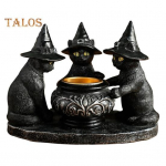 Musta kassi k&uuml;&uuml;nlahoidja vaigust Halloweeni kassid n&otilde;iak&uuml;baraga k&uuml;&uuml;nlahoidja Vintage k&uuml;&uuml;nlahoidja lauaplaadi kaunistus kingitus kassis&otilde;pradele Cat