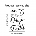 WZ9047 ingliskeelne loosung Faith Hope Love Magamistoa elutoa kaunistamise seinakleebis 40*59cm/WZ9047