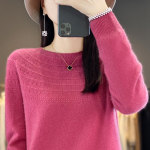 Naiste ka&scaron;miirist sviiter Qinghe ka&scaron;miir 30% ka&scaron;miir 70% vill Naiste s&uuml;gis- ja talvine ka&scaron;miirist pullover pehme ja soe XL kirss