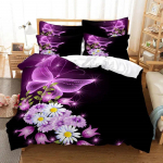Lilla Voodipesukomplekt Pol&uuml;ester Tekikott Padjakate 3D Tekikott Lavendel Liblikas Kahekordne T&auml;issuuruses Kuningas Queen &Uuml;heinimesevoodi 140x210cm 2pcs