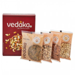 Vedaka Premium Dry Fruits kinkekarp | 1 kg | Mandlite, India p&auml;hklite, rosinate, pistaatsiap&auml;hklite ja j&otilde;hvikatega | (200 grammi iga&uuml;ks) 1kg