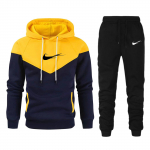 Valge 2025 S&uuml;gis-Talvine Meeste Patchwork Huppari Komplekt, Soe ja Luksuslik Kaheosaline Komplekt, Kvaliteetne Tr&uuml;kitud Pusa, Spordir&otilde;ivad L