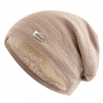 Uued Unisex Slouchy talvem&uuml;tsid Lisa karusnahaga voodriga meeste ja naiste soe nokam&uuml;ts Casual Label Decor Talvised silmkoelised m&uuml;tsid 55cm-60cm khaki