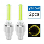 2 PI&Egrave;CES V&eacute;lo LED Lumi&egrave;res Pneu Roue Tige Bouchon de Valve Flash N&eacute;on Lumi&egrave;re Montagne V&eacute;lo De Route V&eacute;lo Pneu De YELLOW -WGHY4370