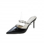 Mood 2024 Uus Br&auml;ndi Kingad Naistele Slingbacks Naiste K&otilde;rged Kontsad Suvi &Uuml;hev&auml;rvilised Kontori- ja Karj&auml;&auml;ri Terava Otsaga Seksikad Kristallist K&otilde;rged Kontsad 35 must
