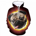 Naljakas inetu mopsikoer 3D prindiga kapuutsid Meeste vabaaja pikkade varrukatega kampsunid Pullover &Uuml;markaelusega kapuuts S&uuml;gises t&auml;navar&otilde;ivad mantlid S