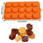 2tk Halloweeni k&otilde;rvitsa silikoonvorm &scaron;okolaadik&uuml;psis kommivorm Halloweeni pidu isetegemise k&uuml;psetust&ouml;&ouml;riistad koogikaunistus j&auml;&auml;vorm oranž