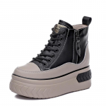 2025. aasta kevads&uuml;gisjalatsid Naiste moetossud Ehtsast nahast k&otilde;rgust suurendavad kingad 8 cm platvormiga br&auml;ndi naiste tossud 36 must